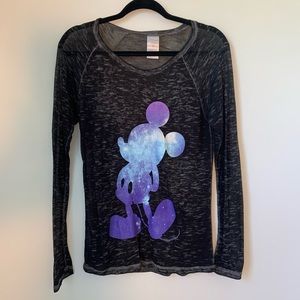 Disney Galaxy Mickey Mouse Burnout Raglan Tee